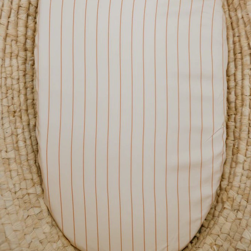 100% Organic Bamboo Fitted Sheet - Rust Stripe | Baby Sheets