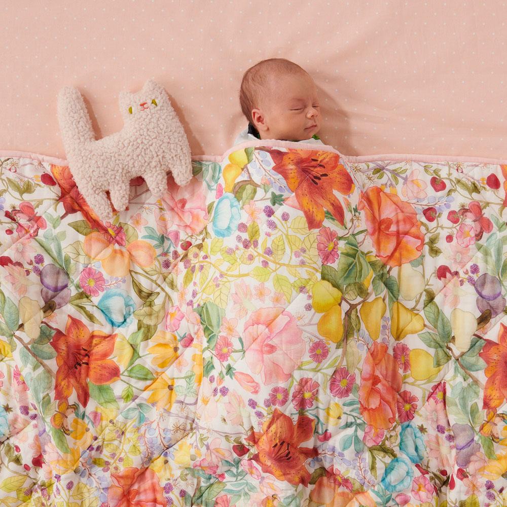 Abundance Quilted Cot Bedspread Baby Bedspread