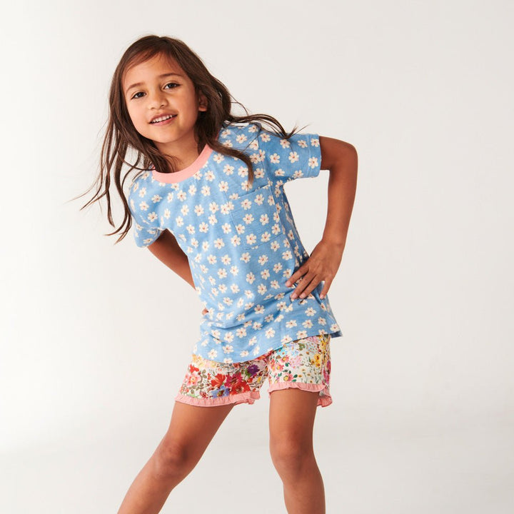Forever Floral Short Sleeve Tee and Frill Short Pyjama Kids Pyjamas