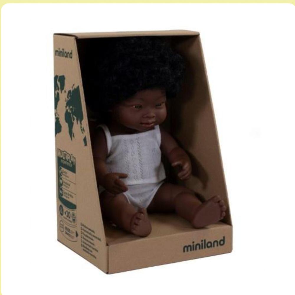 Miniland Anatomically Correct Down Syndrome African Girl Kids Dolls
